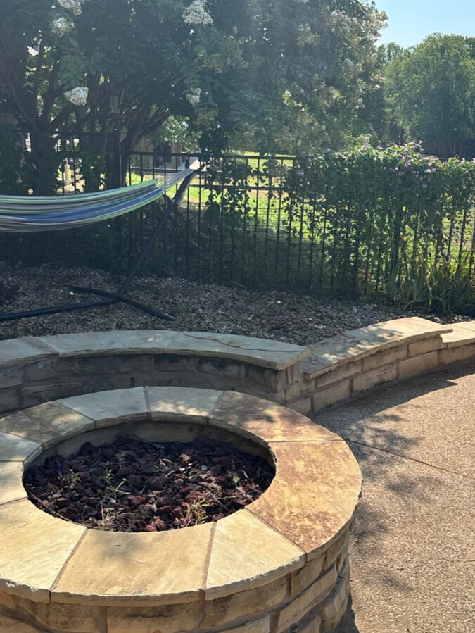 Cleaned fence line beside the pool