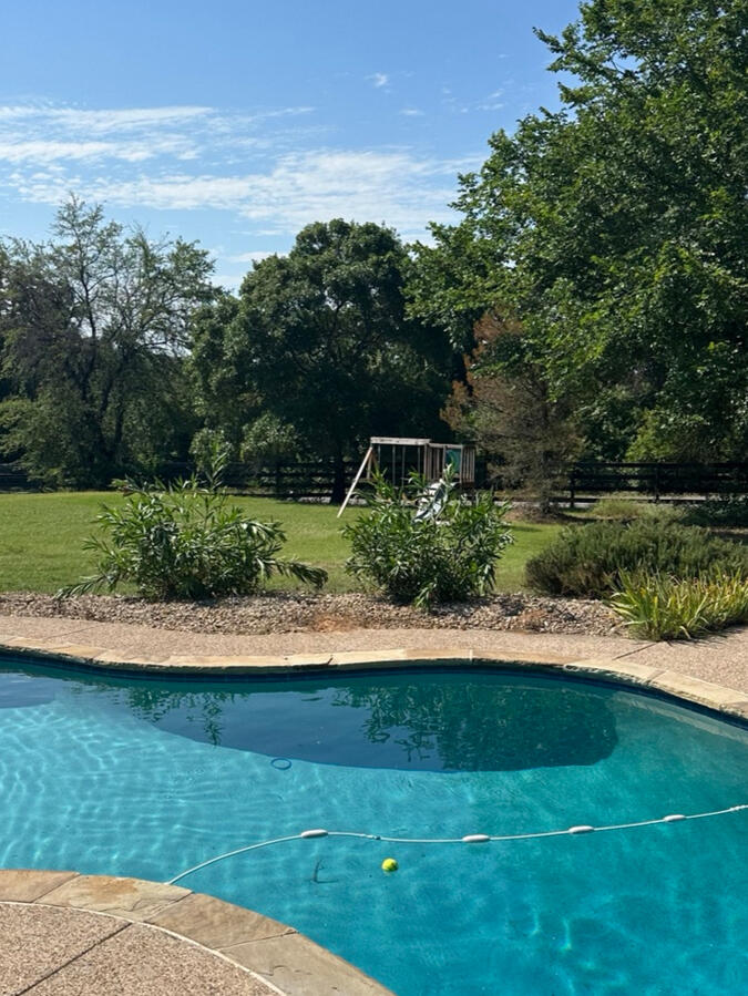 Finished property reclaim around the pool Finished property reclaim around the pool